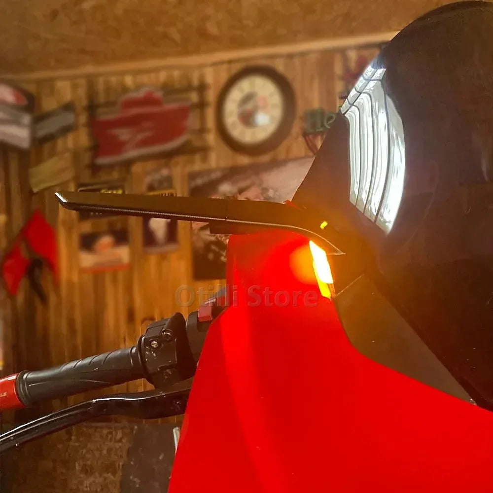 New Accessories Motorcycle For Ducati ANIGALE V4 2018-2024 With LED Turn Signals KitRearview Mirror Panigale V2 2020-2024