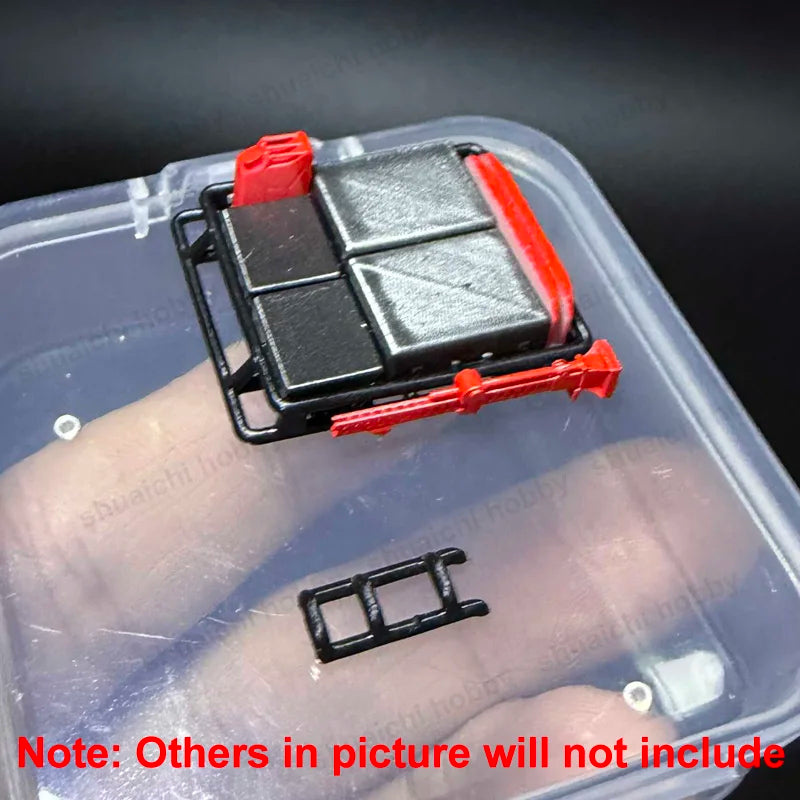 1Set Simulation Roof Rack Kit for 1/64 Scale Off-road Vehicle Model Miniature Recovery Board/High-Lift Jack/Fuel Tank DIY Parts