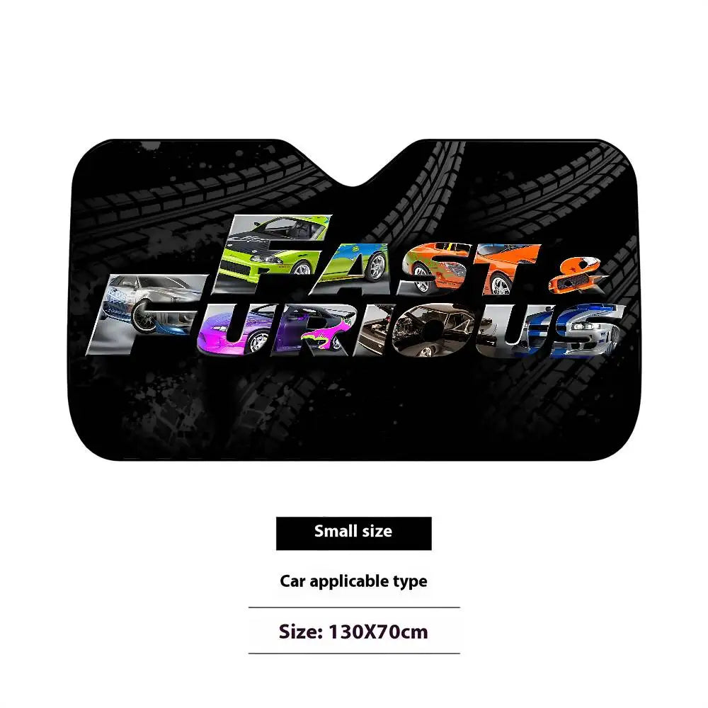 واقي الشمس الزجاجي الأمامي للسيارة بتصميم "Cool The F-fast And The F-furious" العصري والأنيق، غطاء زجاج أمامي للسيارة، ستارة حاجب شمس للسيارة