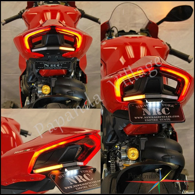 For Ducati Panigale Streetfighter V4 S R Rear Tail Tidy Bracket Fender Eliminator Kit LED Turn Signal Light License Plate Holder