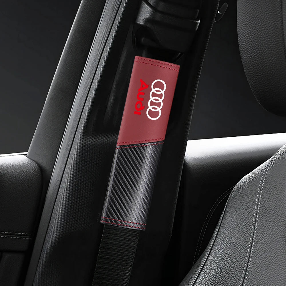 1Pcs Car Seat Belt Shoulder Carbon fiber Protector Pads For Audi Sline TT Q1 Q2 Q3 Q4 Q5 Q6 Q7 A1 A2 A3 A4 A4L A5 A6 A7 A8 A8L
