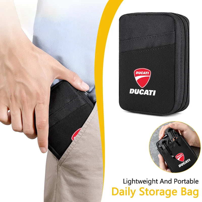 Motorcycle Logo Wallets Bank Card Coins Purses Moto Styling Accessories for Ducati Monster Panigale Superleggera V4 V2 Scrambler