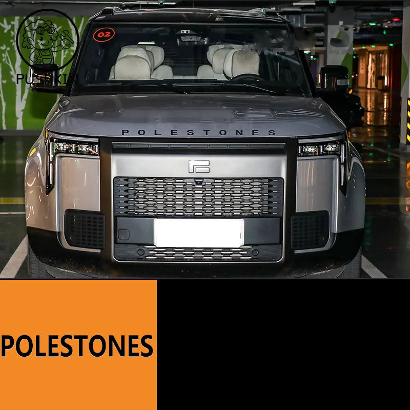 For BAIC JISHI ROX 01 polestone 01 Car Front Hood 3D metal Sticker Auto Logo Letter Patch black silver with 3M Tape