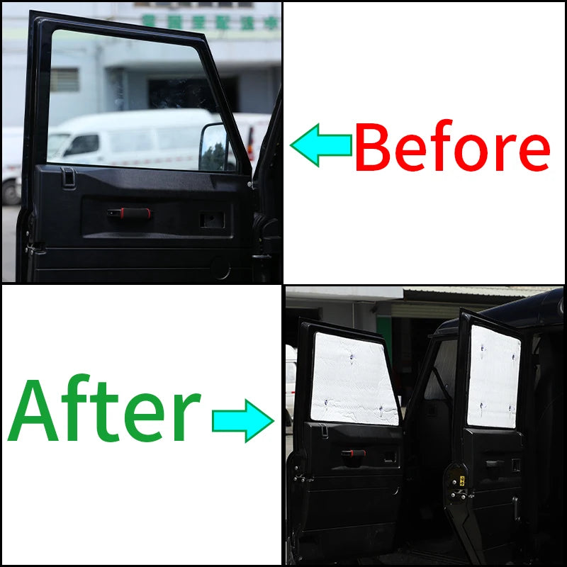 For Land Rover Defender 110 2004-2018 10Pcs Complete Window Sun Shade Kit Aluminium Foil UV Protection Full Set