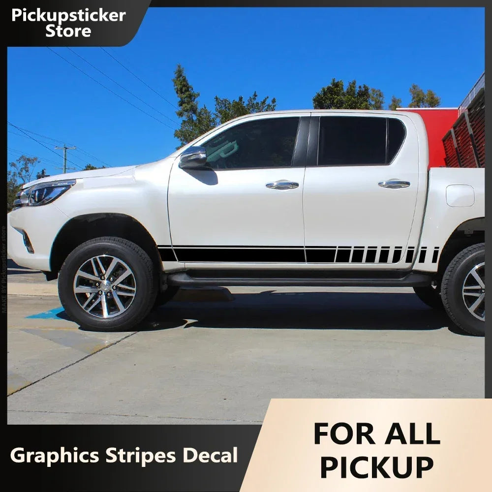 Car Door Side Sticker Pickup Stripe Style Decor Decal Auto Tuning Accessories For Nissan Titan Toyota Hilux Ford F150 Isuzu Dmax