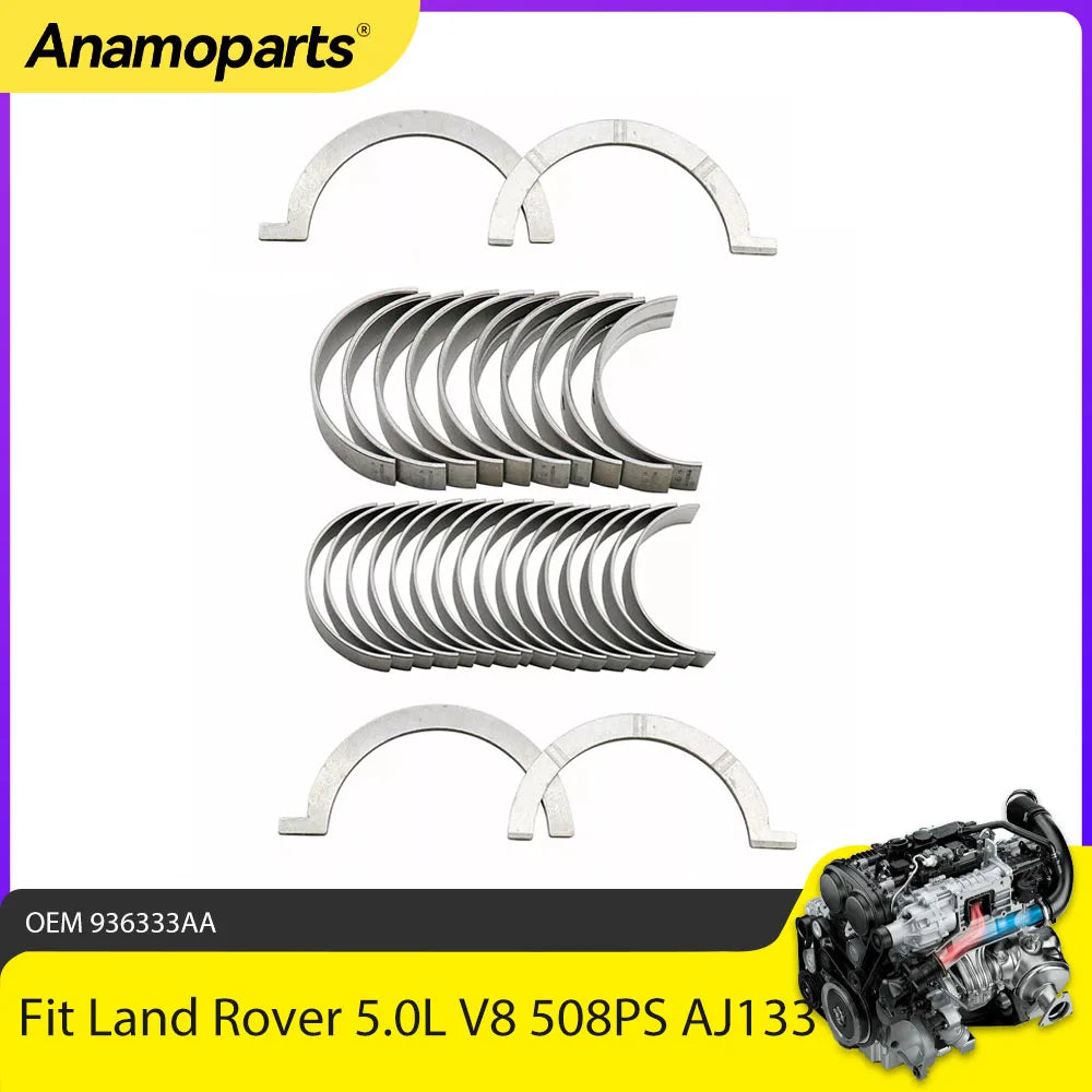 Engine Crankshaft Main Thrust Connecting Rod Bearing Set Fit 5.0 L T 508PN 508PS V8 Gas For Land Rover Range Jaguar 5.0L AJ133