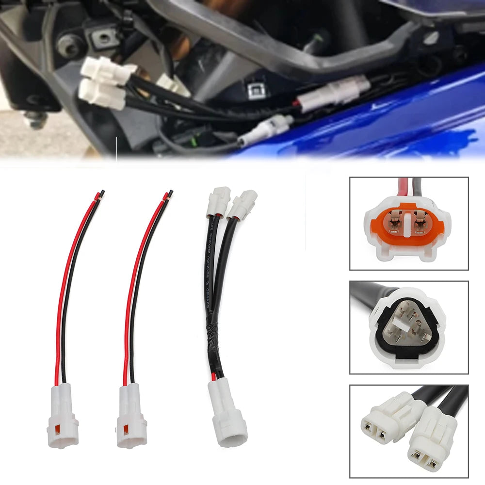For Yamaha Tenere T7 700 Conector Upgrade USB Charger Cable Set With Port Splitter Kit Motorcycle Power Outlet Splitter Kit