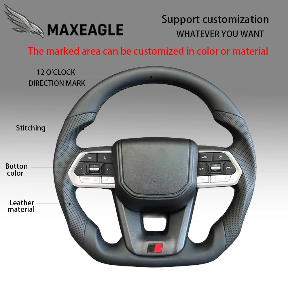 MAXEAGLE لعجلة قيادة تويوتا GT86 فورتشنر FJ كروزر هايس لاند كروزر LC70/76/79 كراون ألفارد فيلفاير هايلكس جلد كاربون