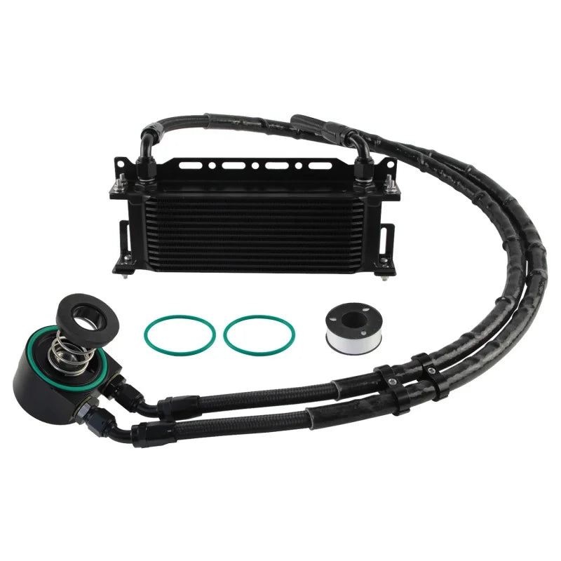 Aluminum 8AN 13 Rows Oil Cooler  Kit Fits Volkswagen VW Scirocco Audi Jetta Golf MK5 MK6 EA111 1.4TSI 1.6L Engine 2008-2013