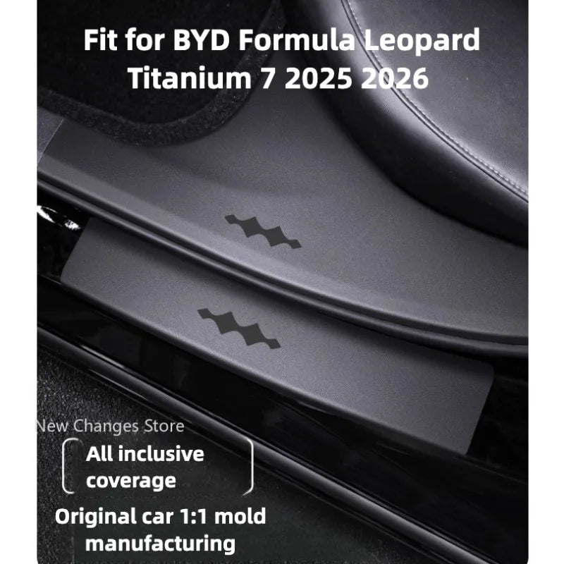 For BYD Formula Leopard Titanium 7 2025 2026 Car Pedal Threshold Protection Strip Anti Step Adhesive Upgrade Interior Supplies
