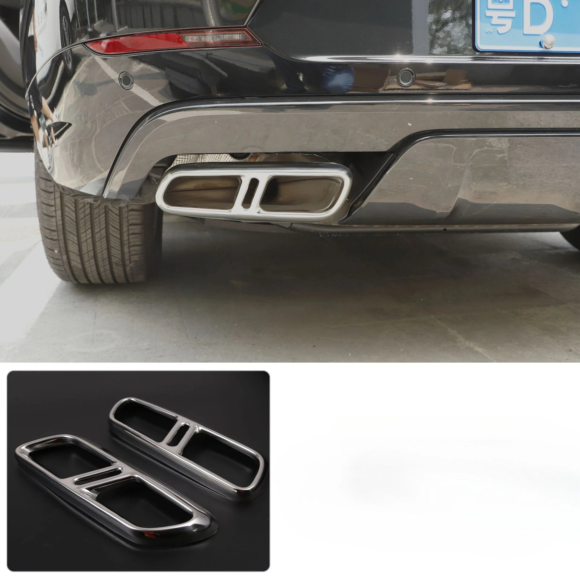 Exhaust Tailpipe Trim Frame Quad Exhaust for Land Rover Range Rover Sport 2023 2024 2025