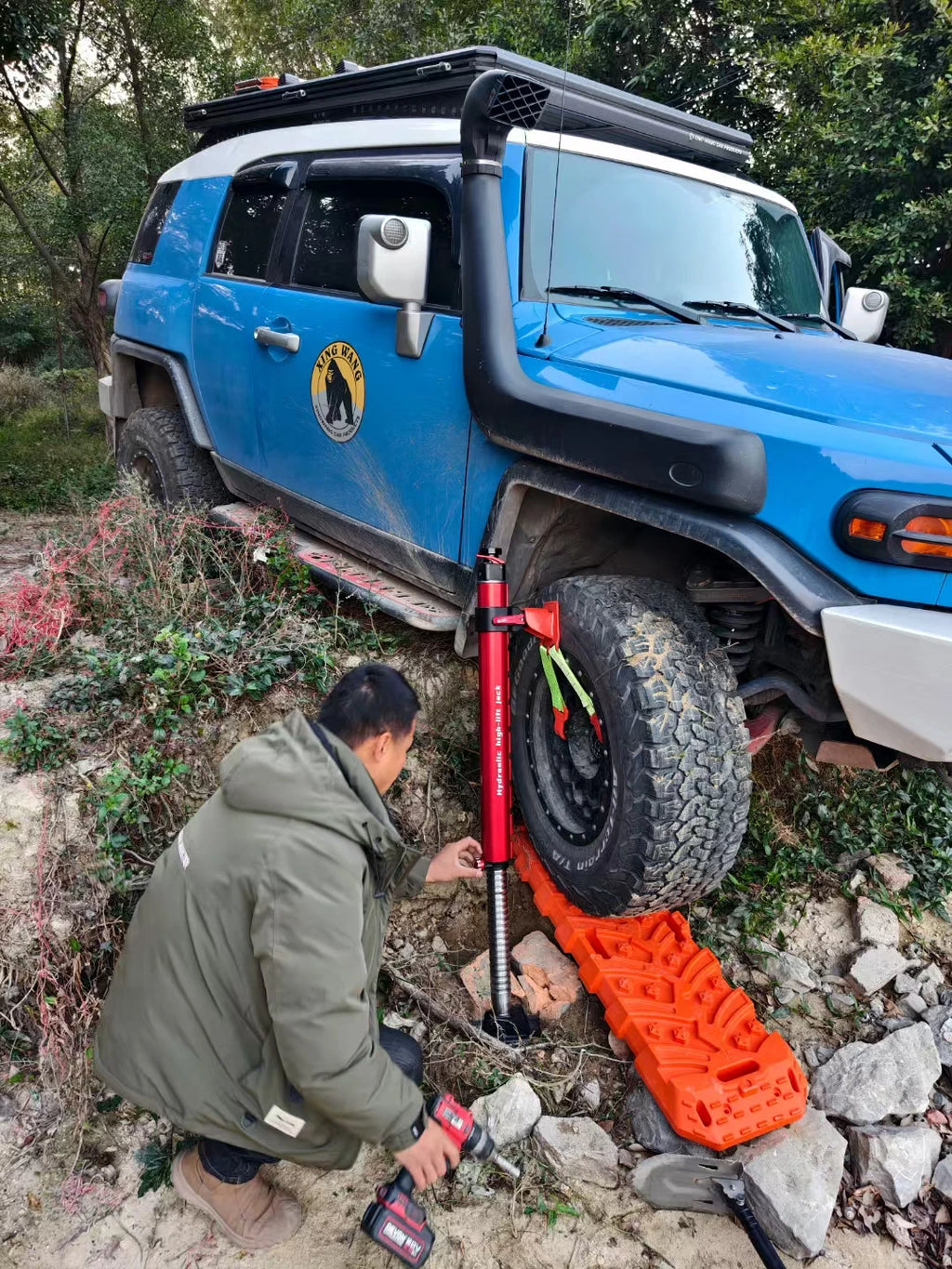 2-Ton Aluminum & Steel High Lift Hydraulic Recovery Long Jack New Portable Car Repair Top 4x4 Off-Road SUV Universal Parts