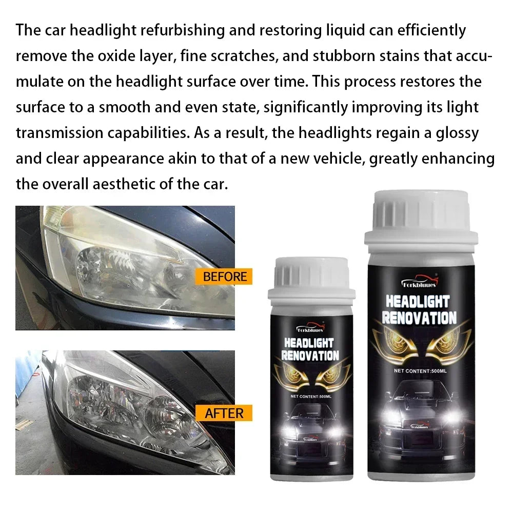 Car Headlights Renovation Polishing Kit Headlight Restoration MotorcycleAutomotive Care Tool 800ML Liquid Polymer Evaporator