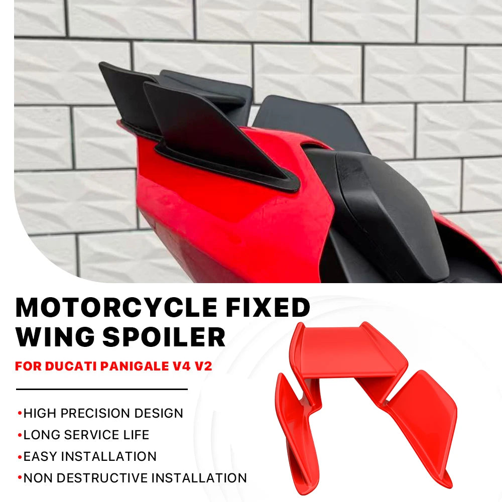 NEW Motorcycle Tail Fixed Wings red Winglet Spoiler Parts rear wings For DUCATI Panigale V2 V4 V4S V4R Streetfighter 2018-2024