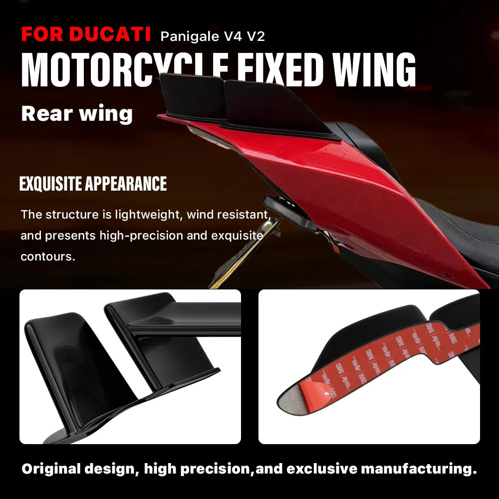 NEW Motorcycle Tail Fixed Wings red Winglet Spoiler Parts rear wings For DUCATI Panigale V2 V4 V4S V4R Streetfighter 2018-2024