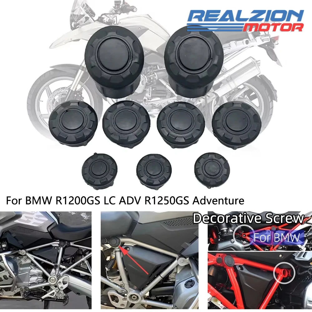REALZION Motorcycle Frame Decoration Cover Body Screw hole mounting end cover For BMW R1200GS R1250GS R1200 1250 GS LC ADV