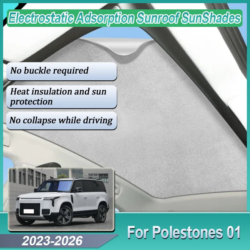 For Rox Polestones 01 2023 2024 2025 2026 Electrostatic Adsorption Skylight Sunshades UV Protection Heat insulation Accessories