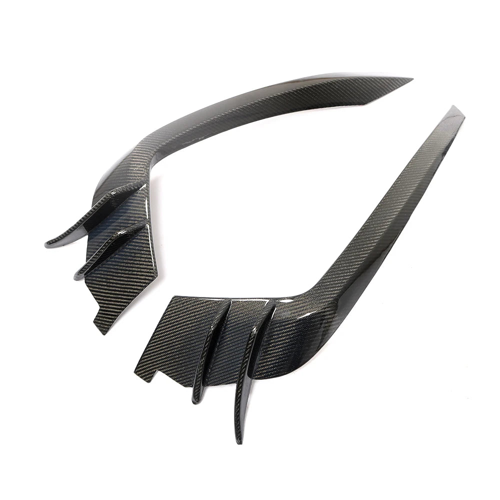 A Style S6 Carbon Fiber Front Bumper Fins Canards Covers For Audi A6 C7 SLINE 2016 - 2018