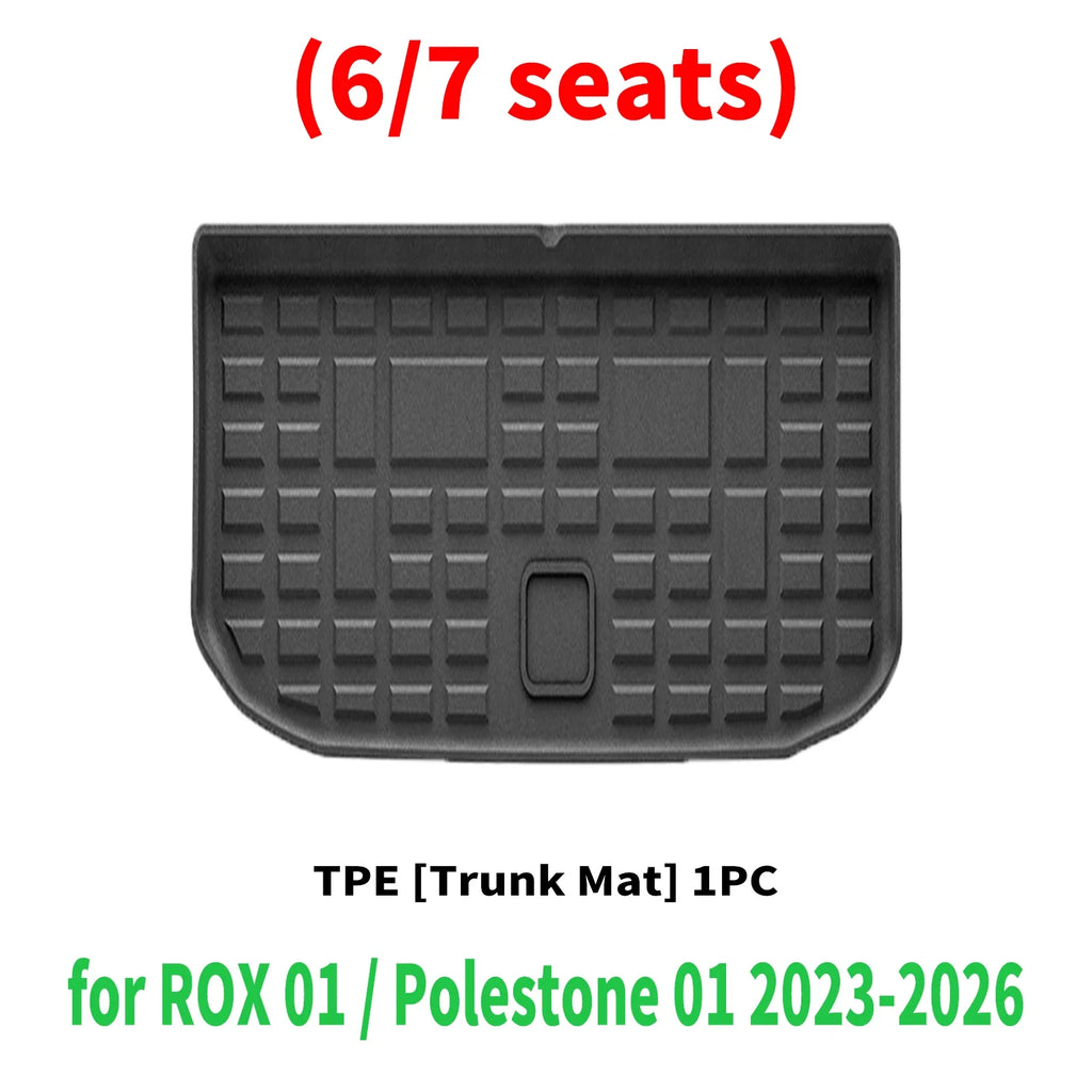 for ROX 01 / Polestone 01 2023 2024 2025 2026 TPE Rear Boot Mat with Seat Back Cover, Full Coverage, Easy Install