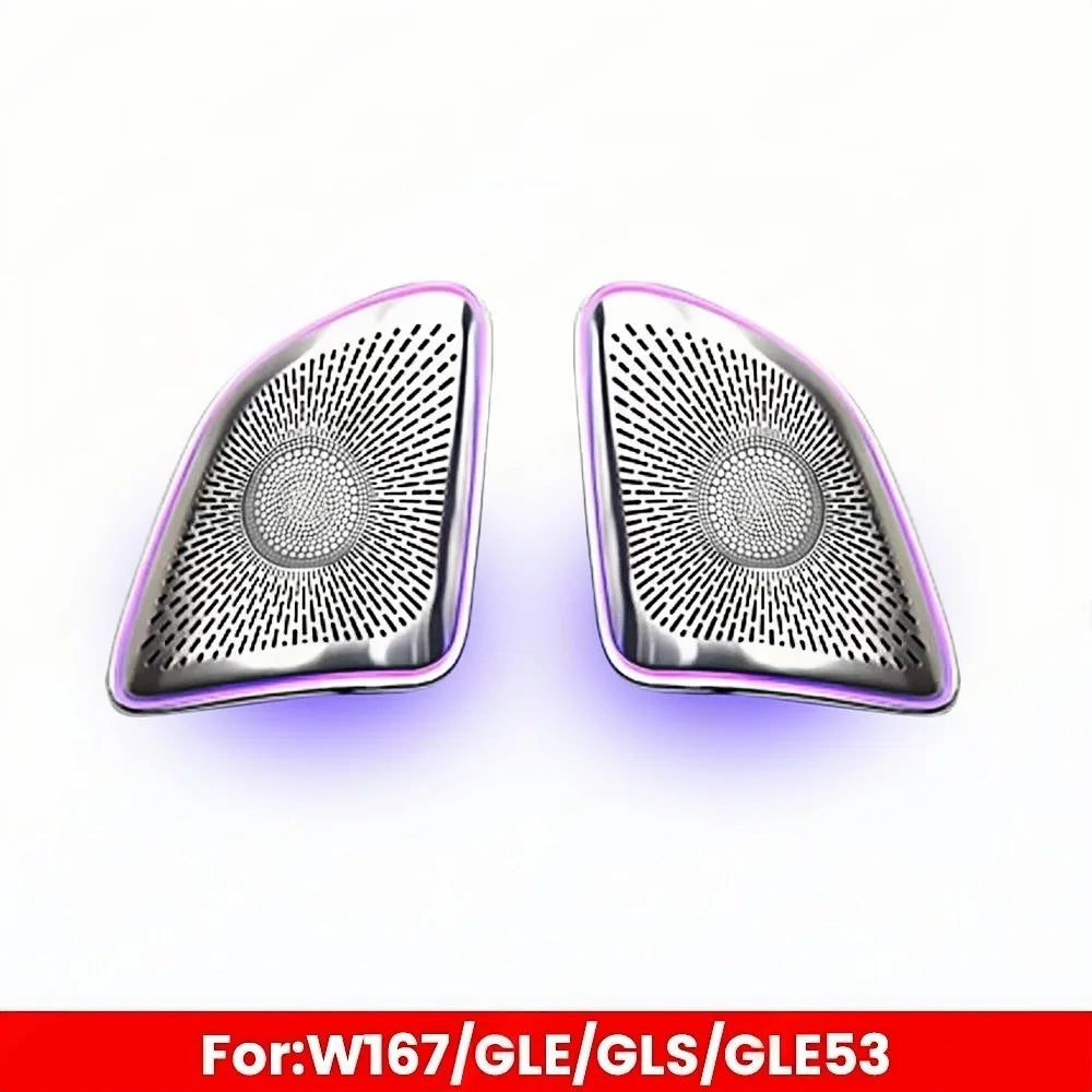 64 Colors LED Car Door Horn Decorative Shell For Mercedes Benz GLE GLS W167 2020-2026 New LED Speaker Cover car accessories