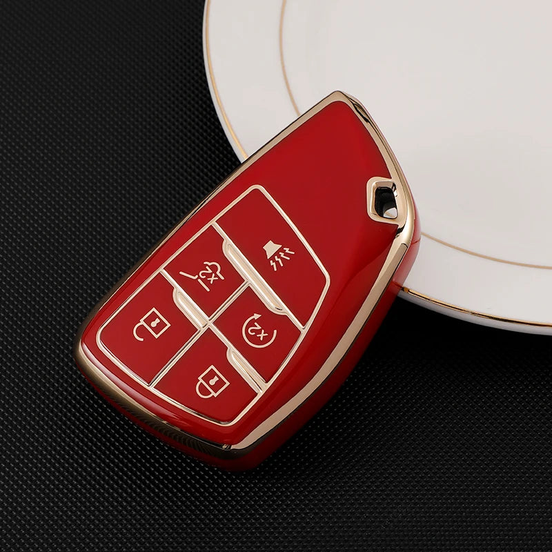 Car Key Cover Case for Chevrolet Tahoe Suburban for GMC Yukon for Buick ENVISION S Plus Avenir 2020 2021 2022 2023 5 6 Button