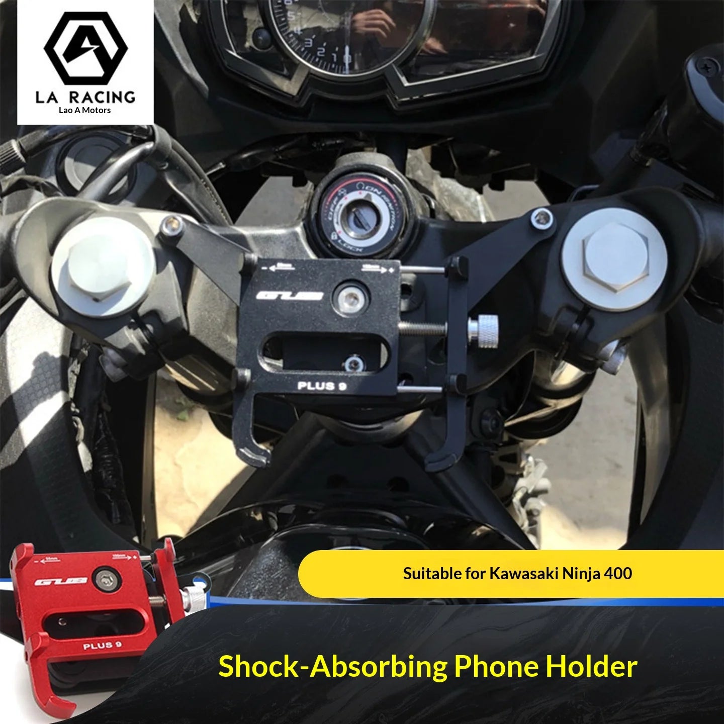【Premium】For Kawasaki Ninja 400 Z400 motorcycle modified aluminum alloy phone holder and sports camera mount NINJA