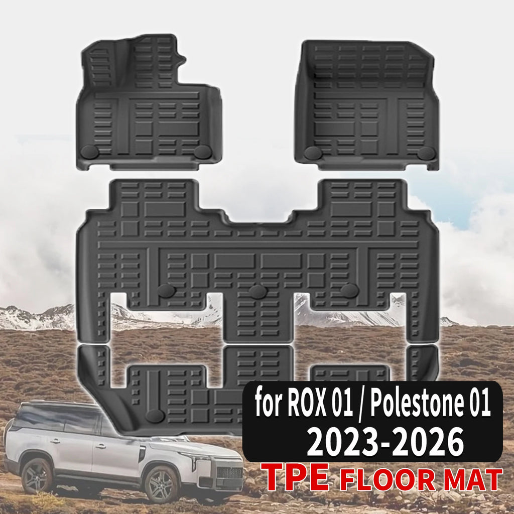 for ROX 01 / Polestone 01 2023 2024 2025 2026 Durable Weatherproof TPE Car Floor Mats & Trunk Pad, Non-Slip Easy Clean