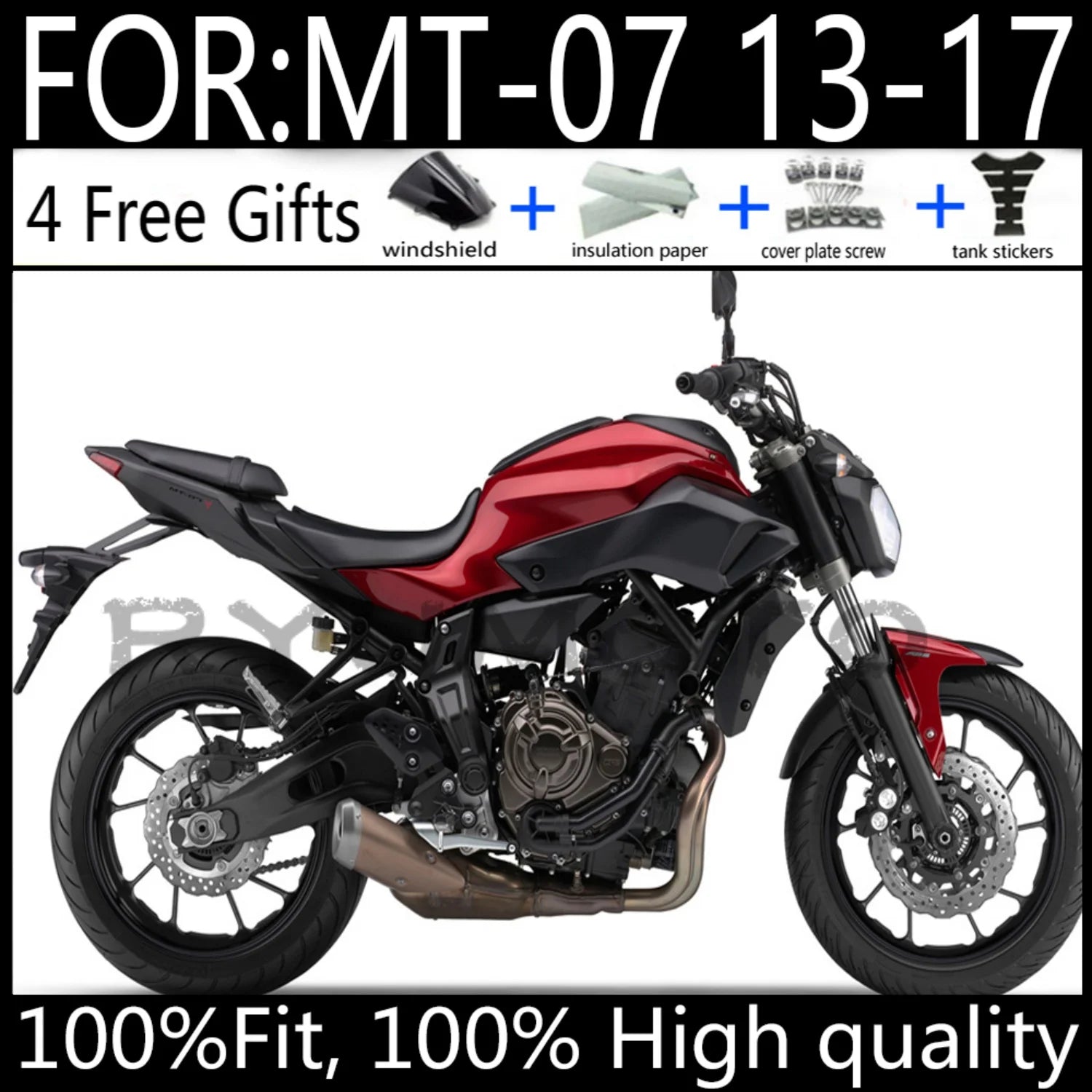 ABS Injection Full Fairing Body Kit Fit For 2012 - 2017 For Yamaha MT07 FZ07 MT-07 Set MT 07 FZ 07 2013 2014 2015 2016 fairings