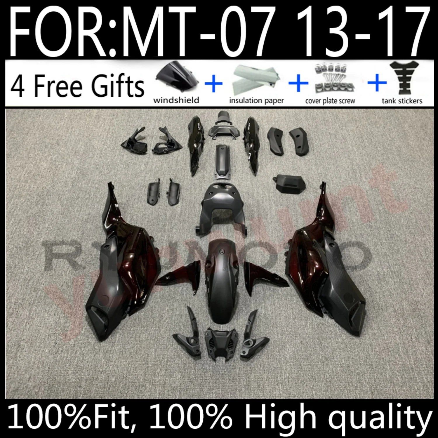 ABS Injection Full Fairing Body Kit Fit For 2012 - 2017 For Yamaha MT07 FZ07 MT-07 Set MT 07 FZ 07 2013 2014 2015 2016 fairings