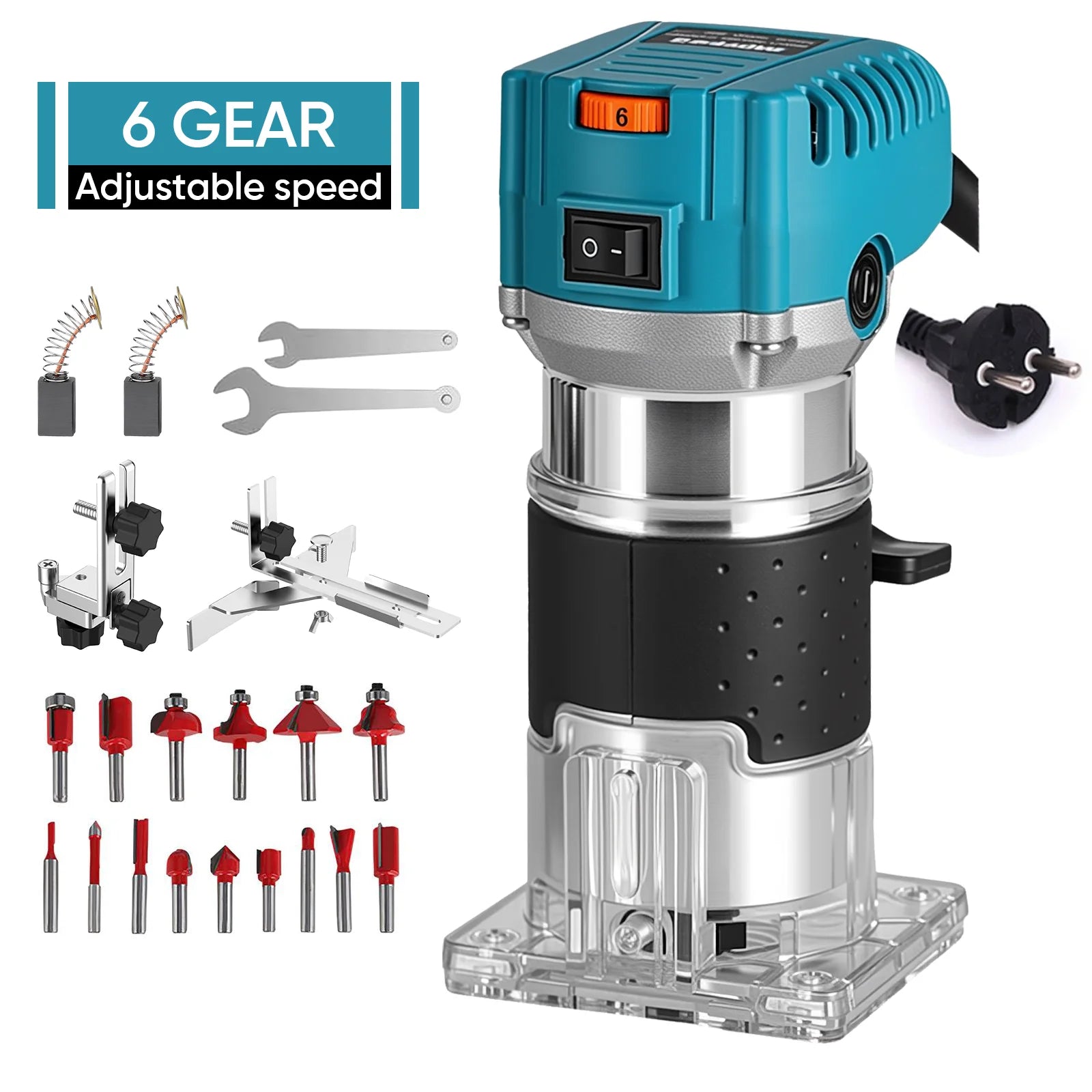 800W 30000RPM elektrische trimmachine 1/4 inch houtbewerking frezen snijden handhoutkantenfrees trimmer thuis doe-het-zelf elektrisch gereedschap