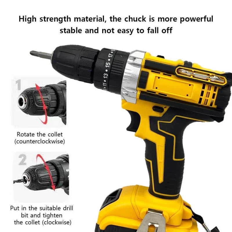 Trapano avvitatore a percussione senza fili, avvitatore elettrico, martello perforatore elettrico, mini trapano a mano, utensili elettrici a batteria agli ioni di litio, per regali