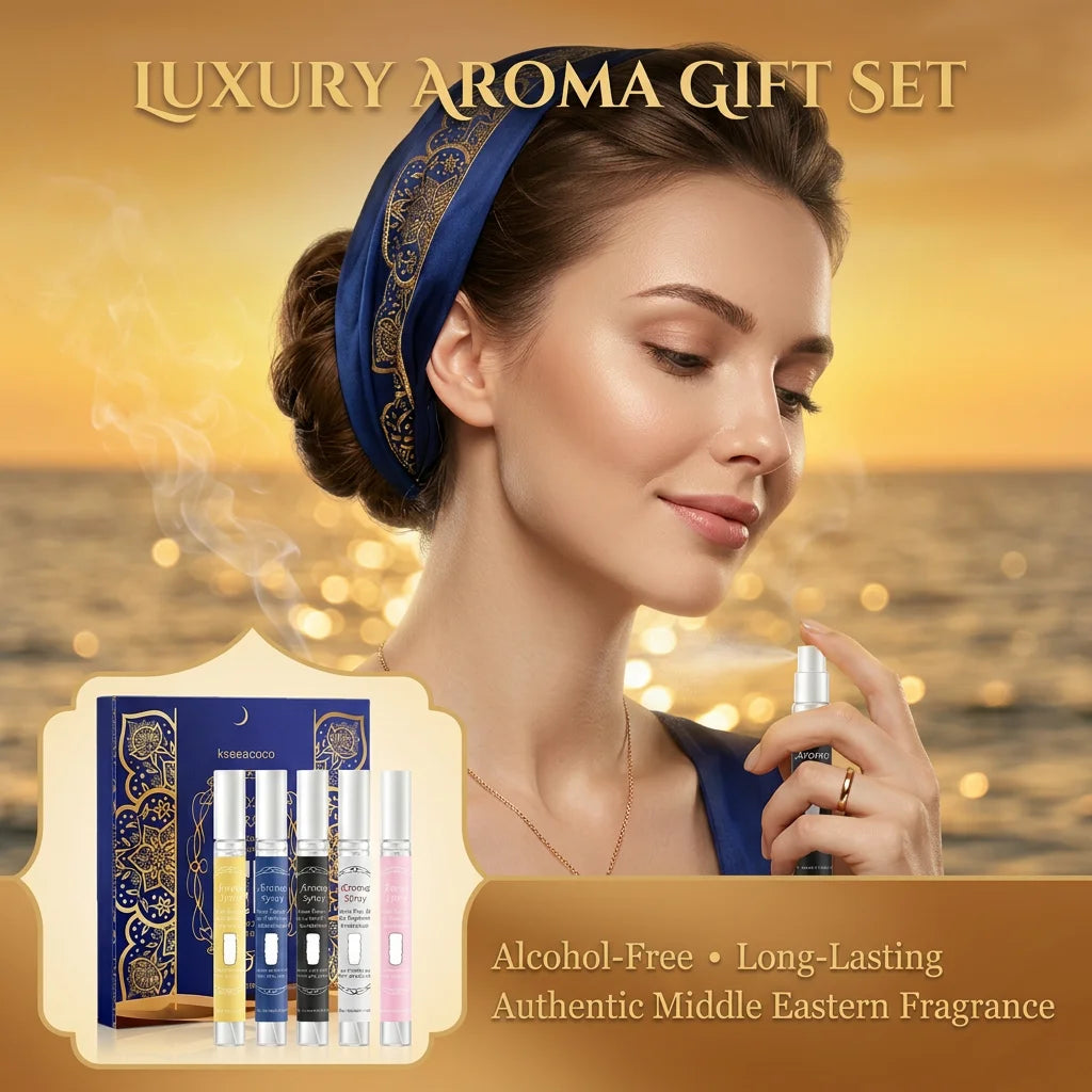Cofanetto Regalo di Profumi Arabi Serie Classica Profumo Neutro Senza Alcool Naturale Duraturo Fresco Elegante e Incantevole Fragranza Floreale