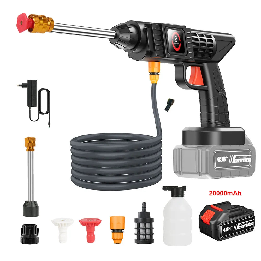 50BAR Draadloos Hogedruk Spoelwaterpistool 1500W Hoogvermogen Wasmachine Elektrisch Gereedschap Voor Makita 21V Accu