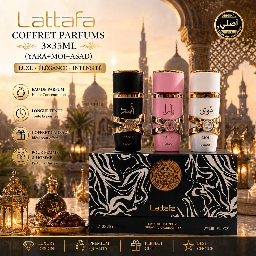 Geschenkset Parfum 3x35ML (Yara Moi Asad) Langhoudende Eau de Parfum Cadeauset Dames en Heren