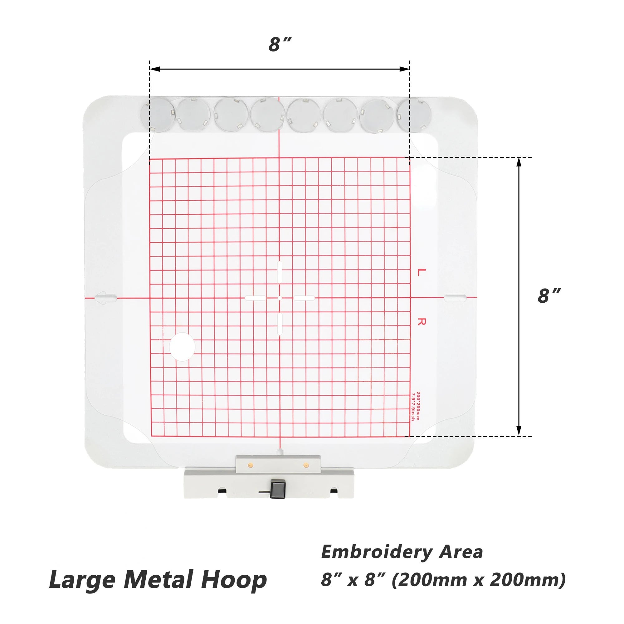 Telaio magnetico in metallo per macchina da ricamo Poolin EOC06, nessun segno del telaio, intelaiatura rapida, tensione uniforme, durevole