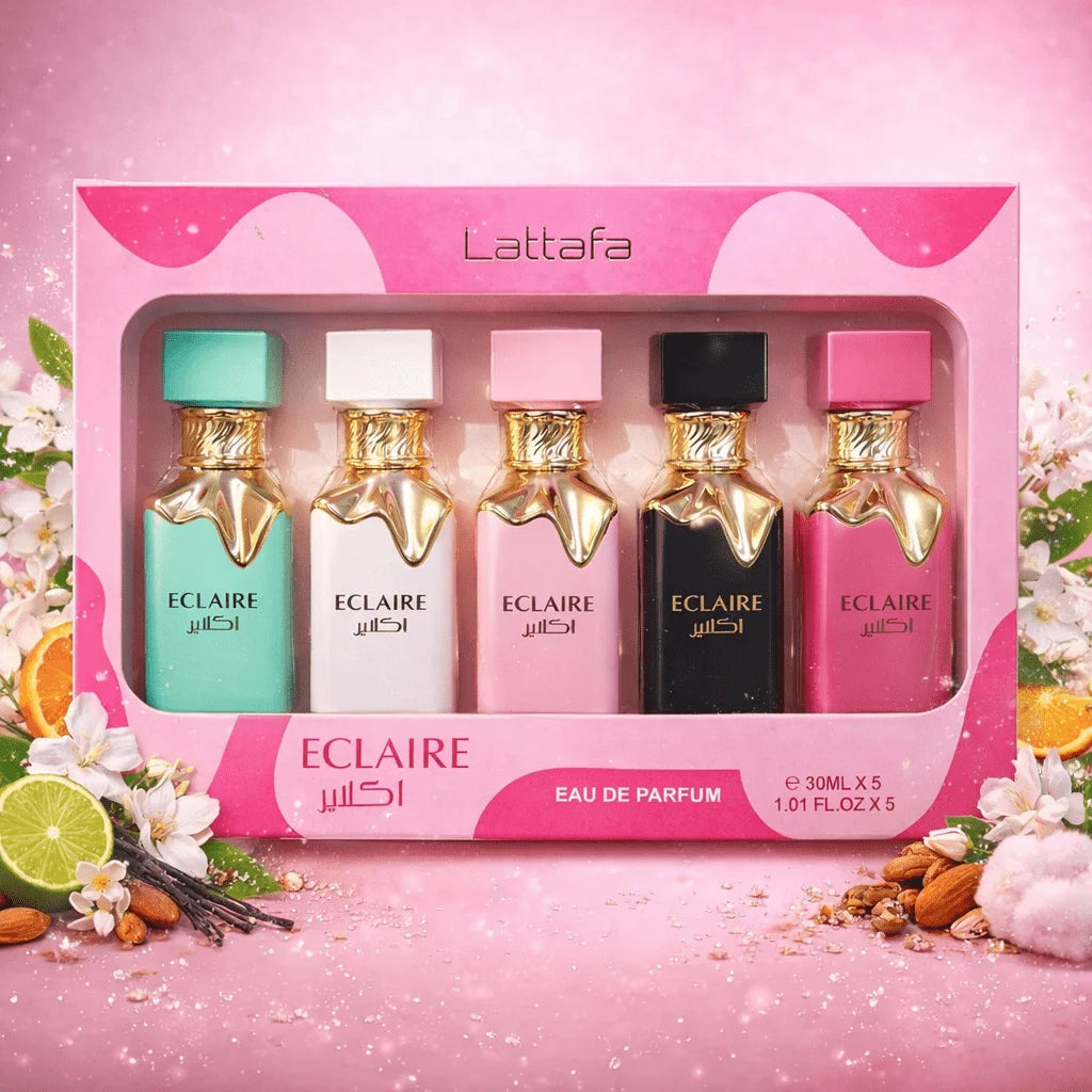 ECLAIRE Dames Parfum Cadeauset – Eau de Parfum 5x30 ml, Bloemige en Fruitige Collectie
