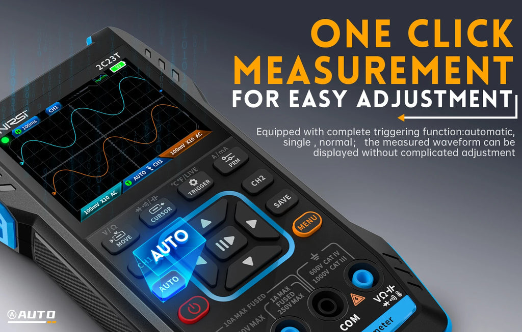 FNIRSI 2C23T 2C53T Upgrade 50MHz Handheld Digitaal Oscilloscoop Multimeter Signaalgenerator 3 in 1 Dual-channel Autogereedschap