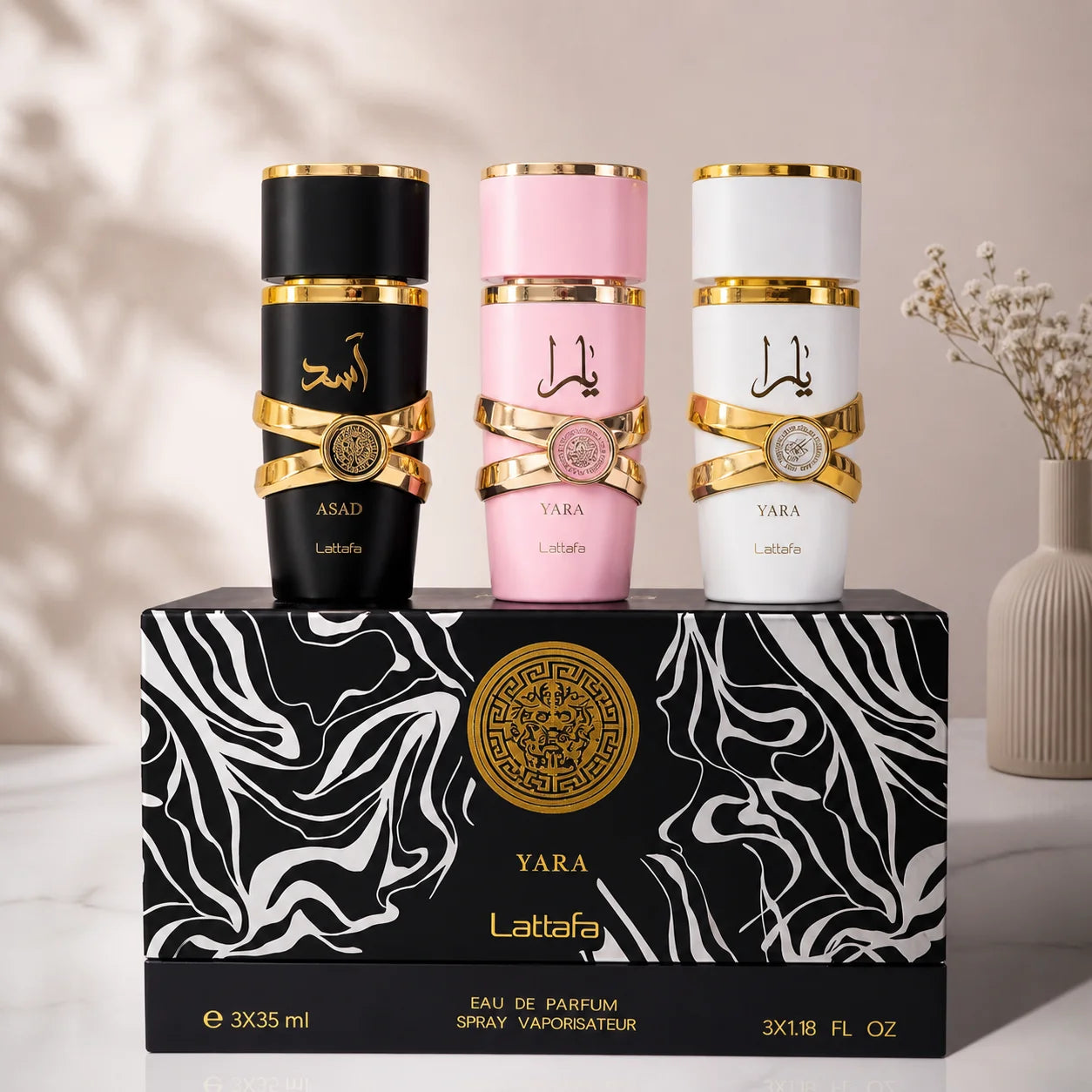 Geschenkset Parfum 3x35ML (Yara Moi Asad) Langhoudende Eau de Parfum Cadeauset Dames en Heren