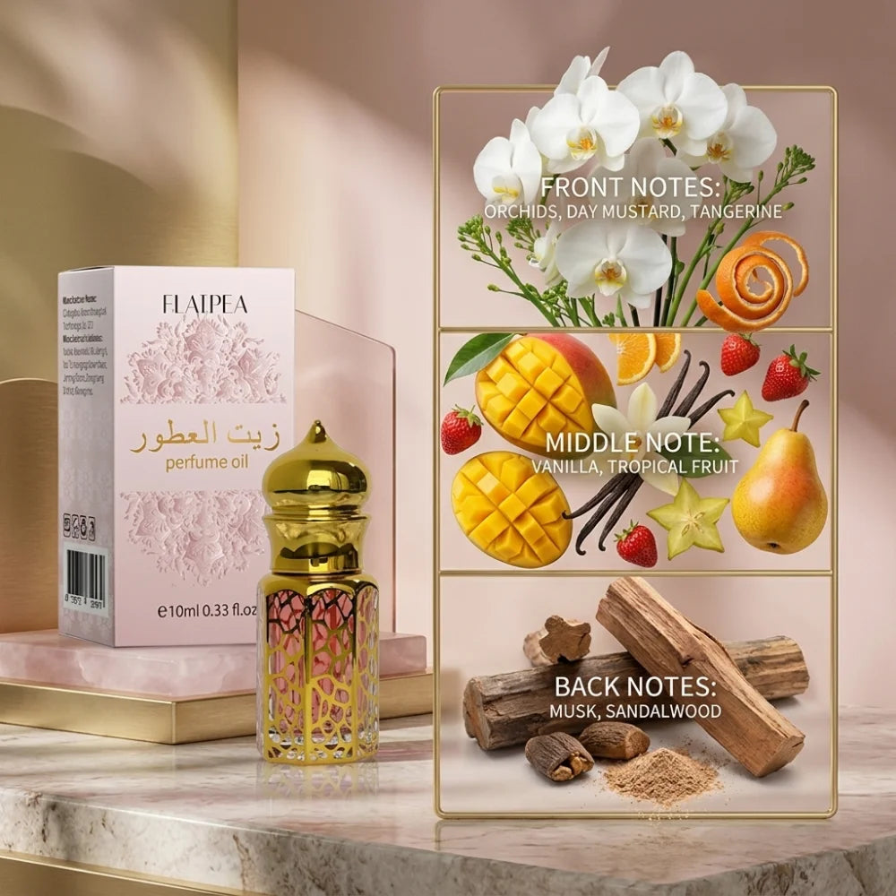 Luxe Dames Arabische Parfumolie Elegante Orchidee Vanille Geur Langhoudend Frisse Romantische Natuurlijke Geur voor Dames Cadeau 10ml