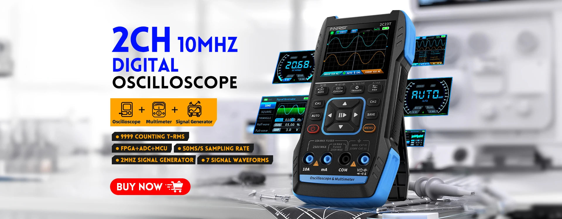 FNIRSI Nuovo DSO-TC4 DSO-TC3 Oscilloscopio Digitale Portatile 3 in 1 Tester Transistor Generatore di Segnale Strumenti di Test Elettronici Portatili