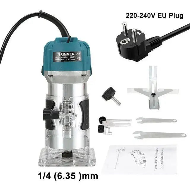 800W Composiet Paneel Trimmer 30000 RPM Houtbewerking Elektrische Trimmer 1/4” Spandiameter Houtsnijwerk Frezen Snijgereedschap
