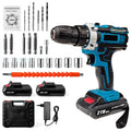 Trapano avvitatore a percussione elettrico senza fili 21V 1600 giri/min, trapani ad alta velocità ricaricabili 32 livelli di coppia, trapano domestico, utensili elettrici fai da te