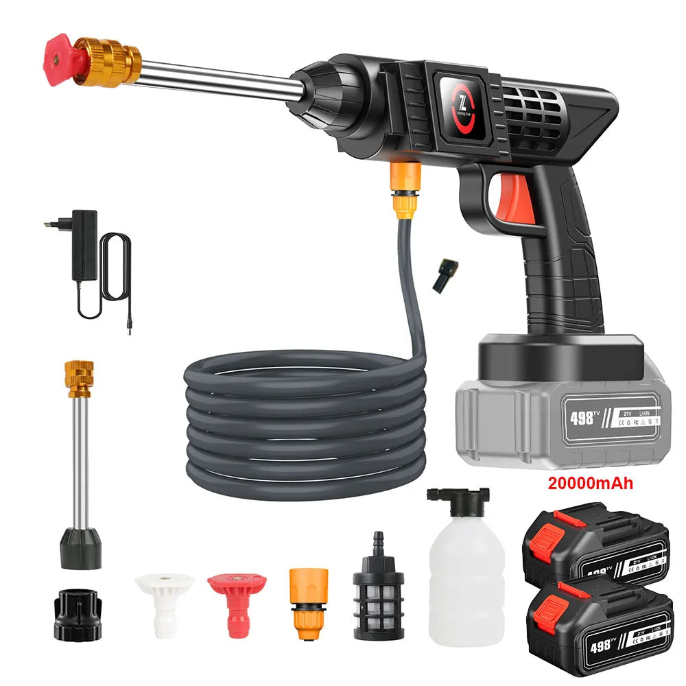 50BAR Draadloos Hogedruk Spoelwaterpistool 1500W Hoogvermogen Wasmachine Elektrisch Gereedschap Voor Makita 21V Accu