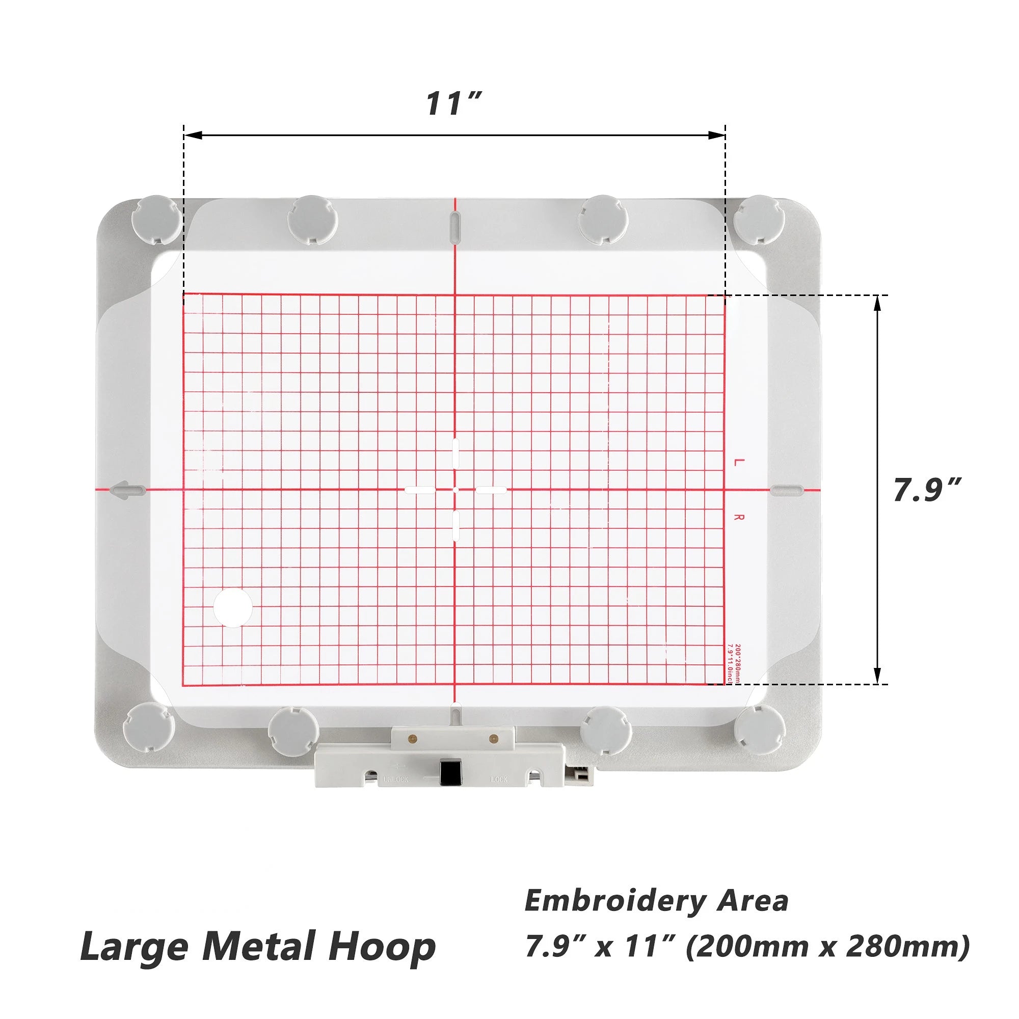 Telaio magnetico in metallo per macchina da ricamo Poolin EOC06, nessun segno del telaio, intelaiatura rapida, tensione uniforme, durevole