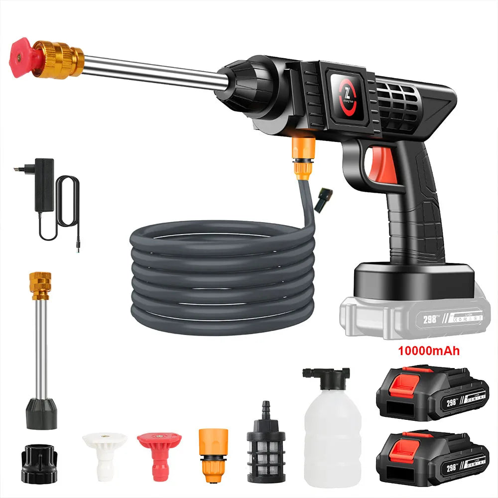 50BAR Draadloos Hogedruk Spoelwaterpistool 1500W Hoogvermogen Wasmachine Elektrisch Gereedschap Voor Makita 21V Accu