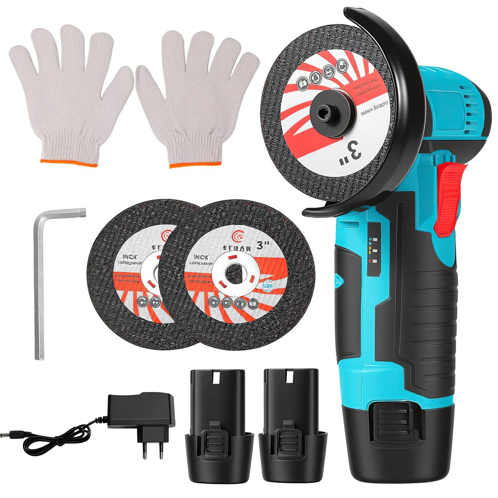 12V Lithium-Ion Mini Haakse Slijper Slijptool 19500RPM Snijsnelheid Veiligheidsvergrendeling Metaal Hout Polijst Snijgereedschap