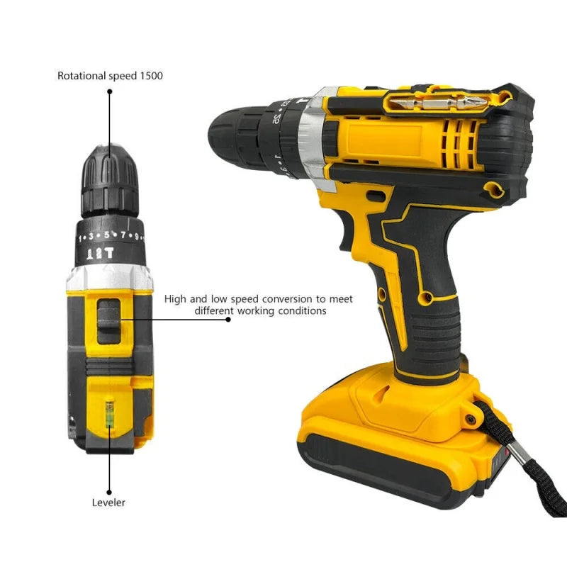 Trapano avvitatore a percussione senza fili, avvitatore elettrico, martello perforatore elettrico, mini trapano a mano, utensili elettrici a batteria agli ioni di litio, per regali