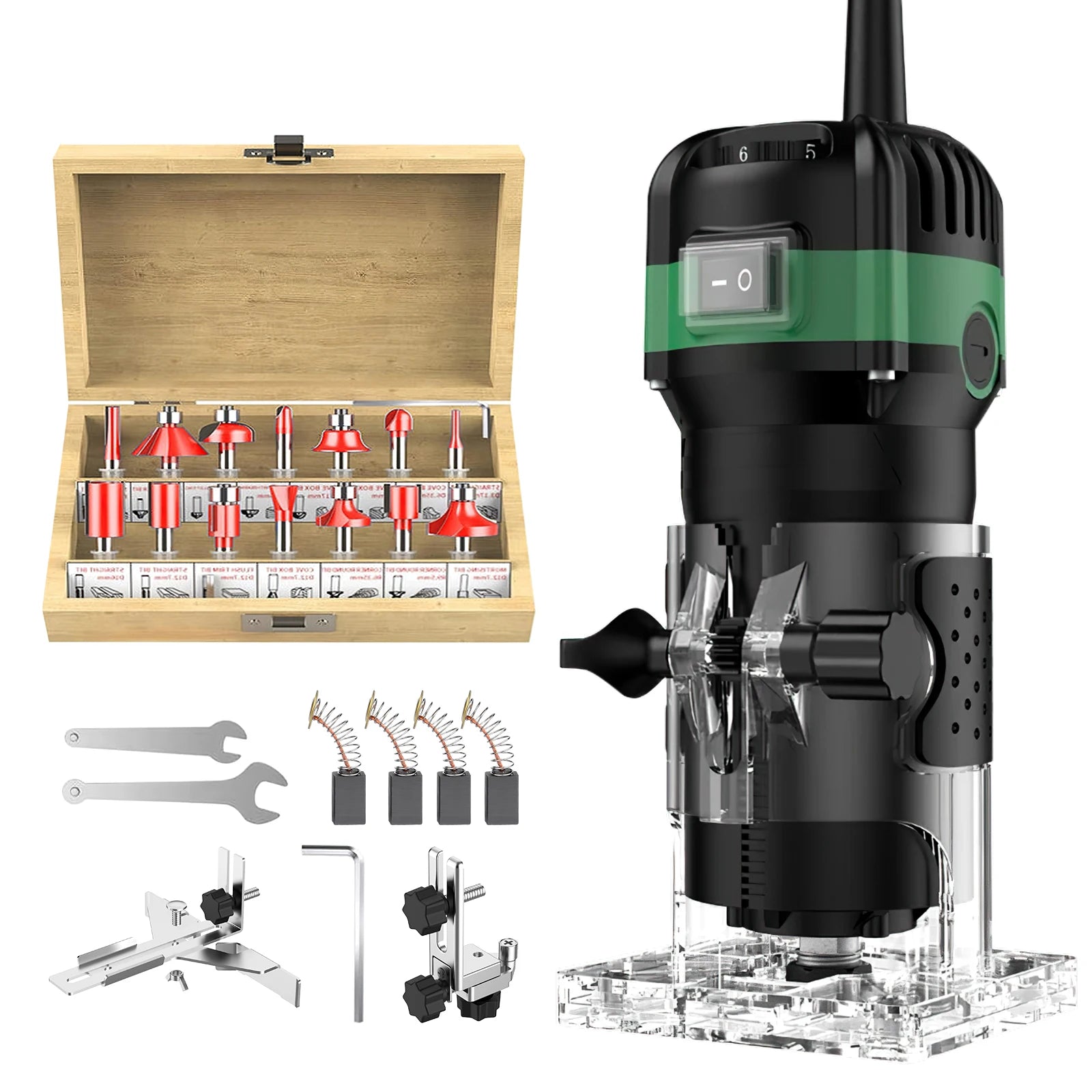 800W 30000RPM elektrische trimmachine 1/4 inch houtbewerking frezen snijden handhoutkantenfrees trimmer thuis doe-het-zelf elektrisch gereedschap