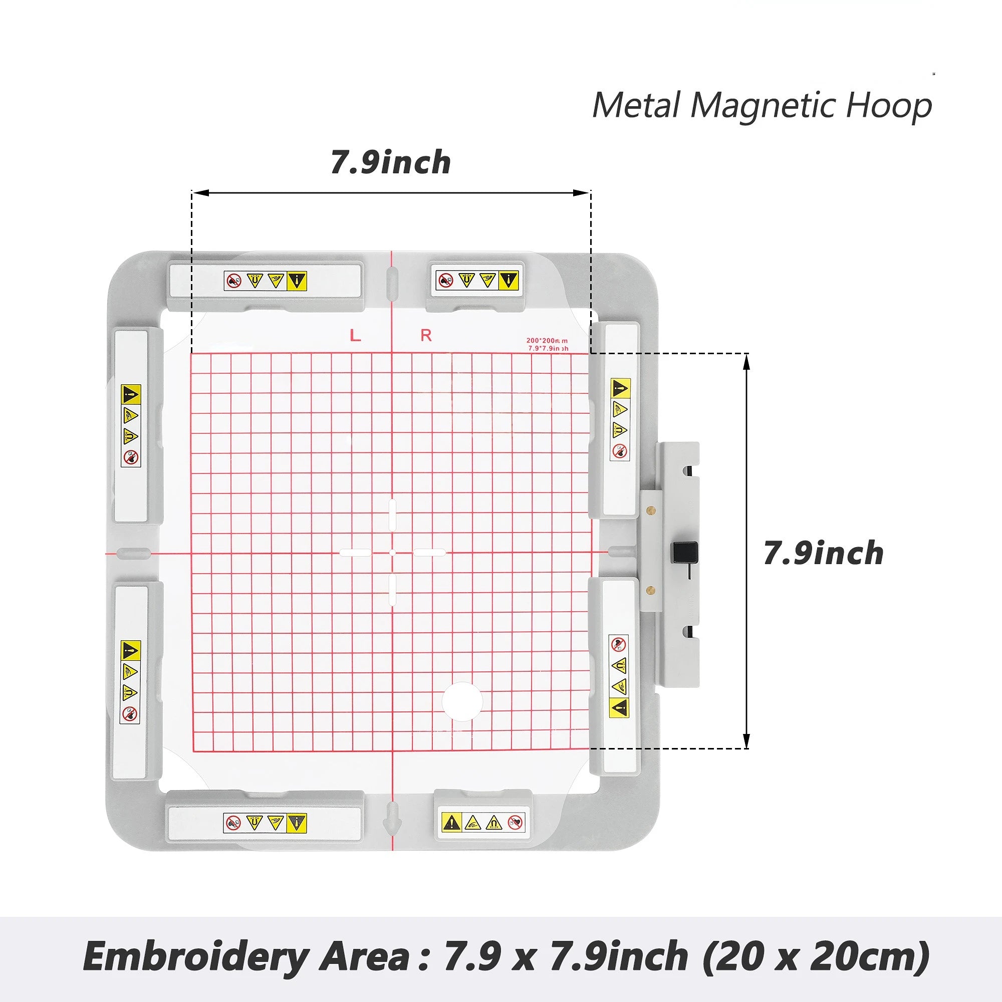 Telaio magnetico in metallo per macchina da ricamo Poolin EOC06, nessun segno del telaio, intelaiatura rapida, tensione uniforme, durevole