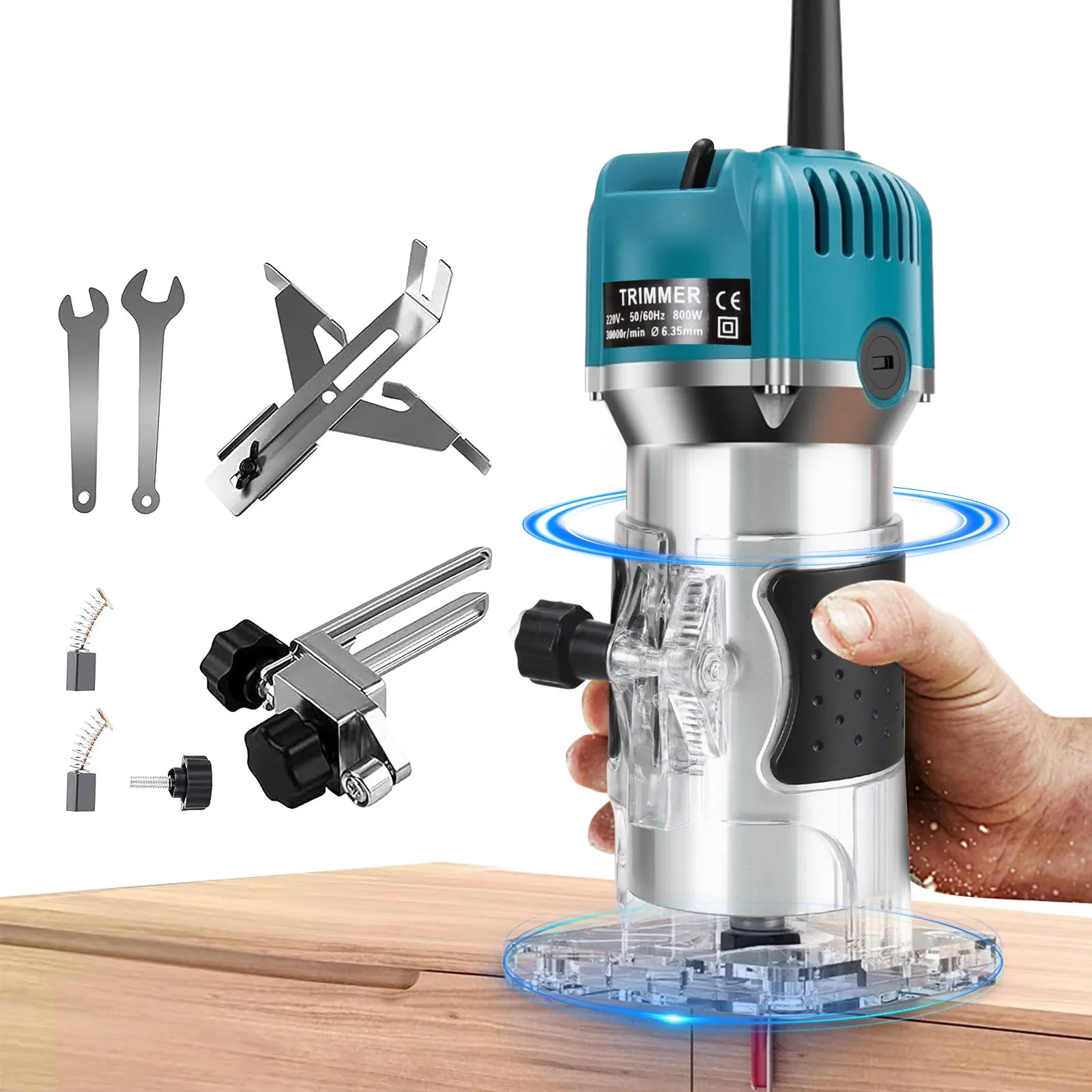 800W 30000RPM elektrische trimmachine 1/4 inch houtbewerking frezen snijden handhoutkantenfrees trimmer thuis doe-het-zelf elektrisch gereedschap